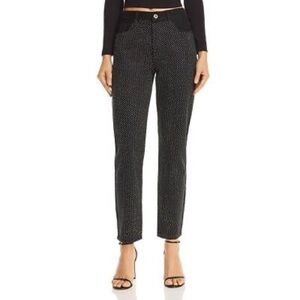 NWT PISTOLA Nico Embellished Black High-Rise Mom Leg Jeans Sz 25
